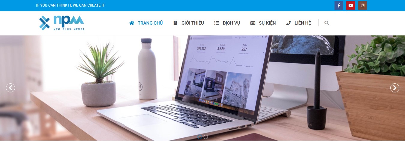 Phần header, banner của Website công ty marketing DMS Max
