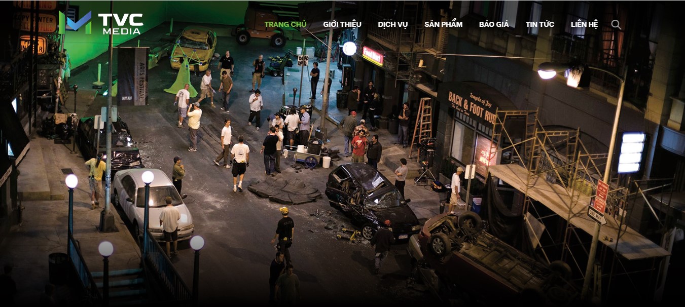 Phần header, banner của Website TVC Media