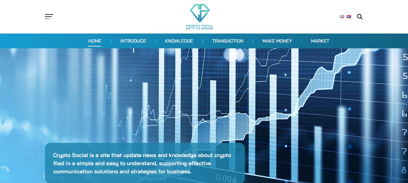 Phần header, banner của Website cập nhật tin tức và kiến thức Cryoto Social