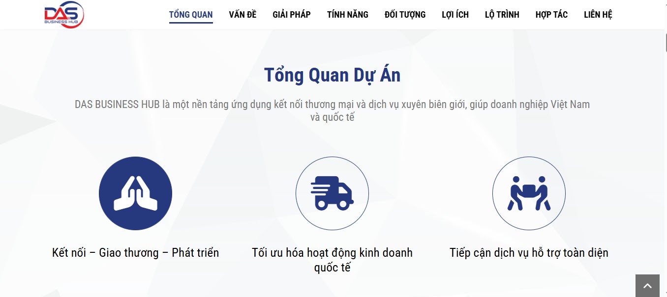 Phần tổng quan dự án của Website dịch vụ thương mại DAS Global