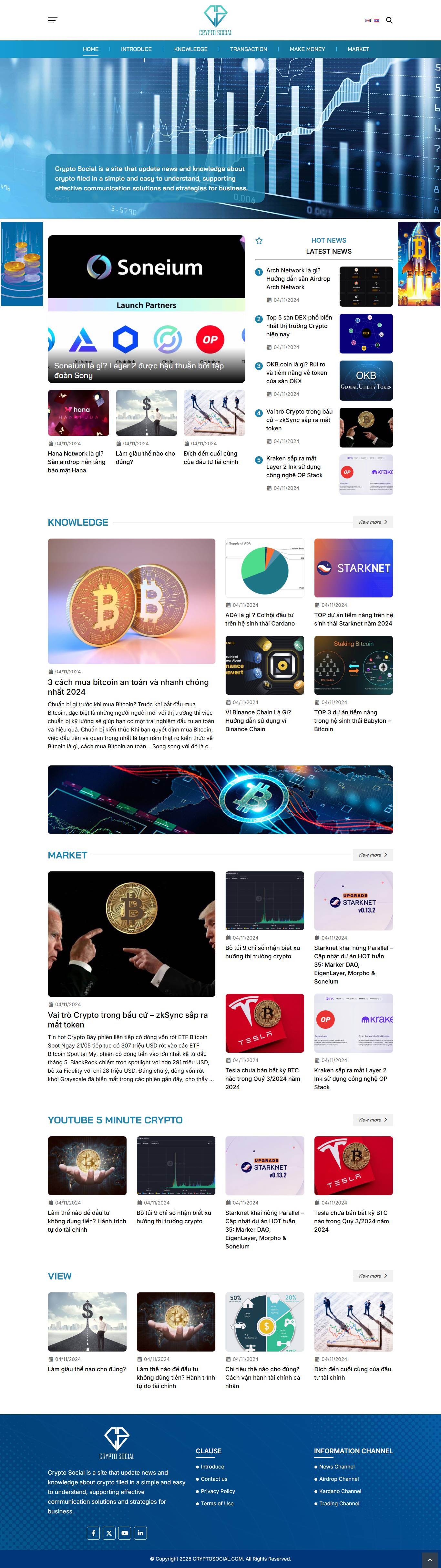 Website cập nhật tin tức và kiến thức Cryoto Social
