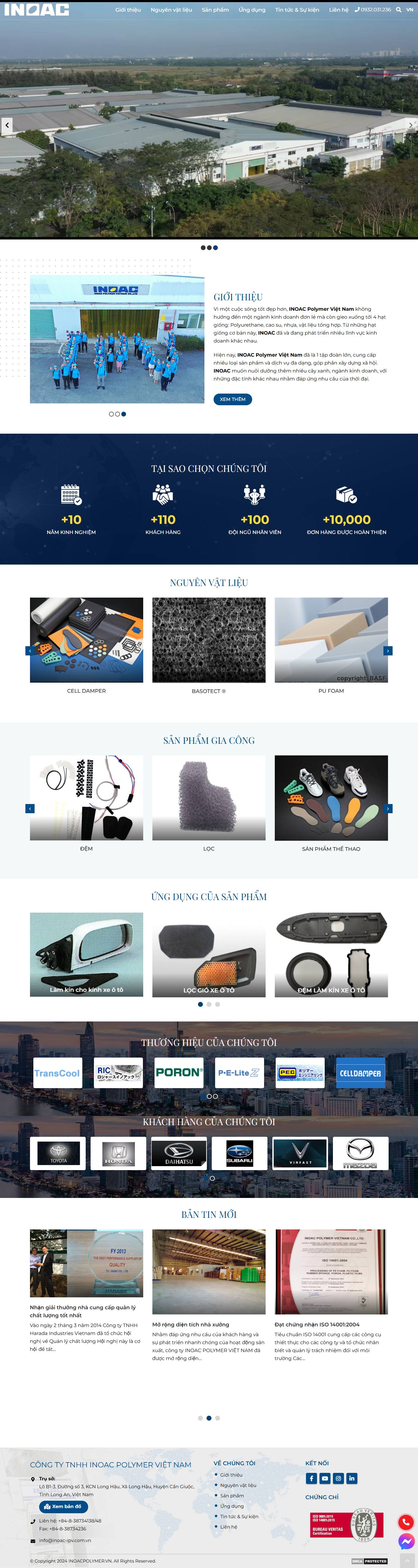 Website giới thiệu công ty INOAC Polymer Việt Nam