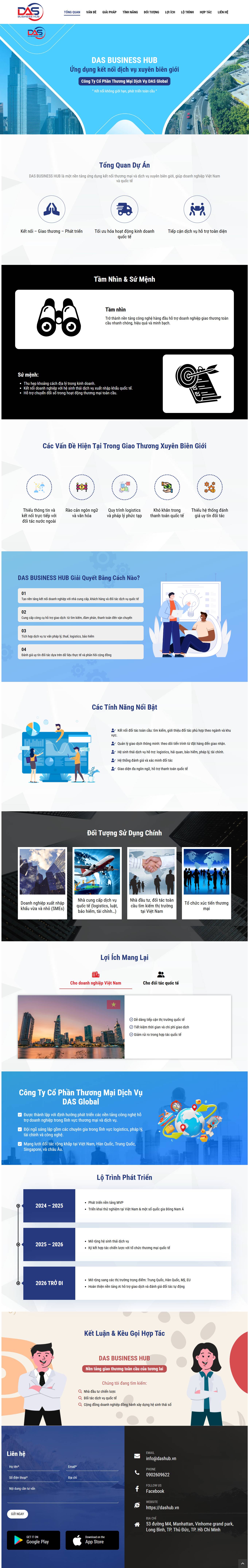 Website giới thiệu dịch vụ thương mại DAS Global