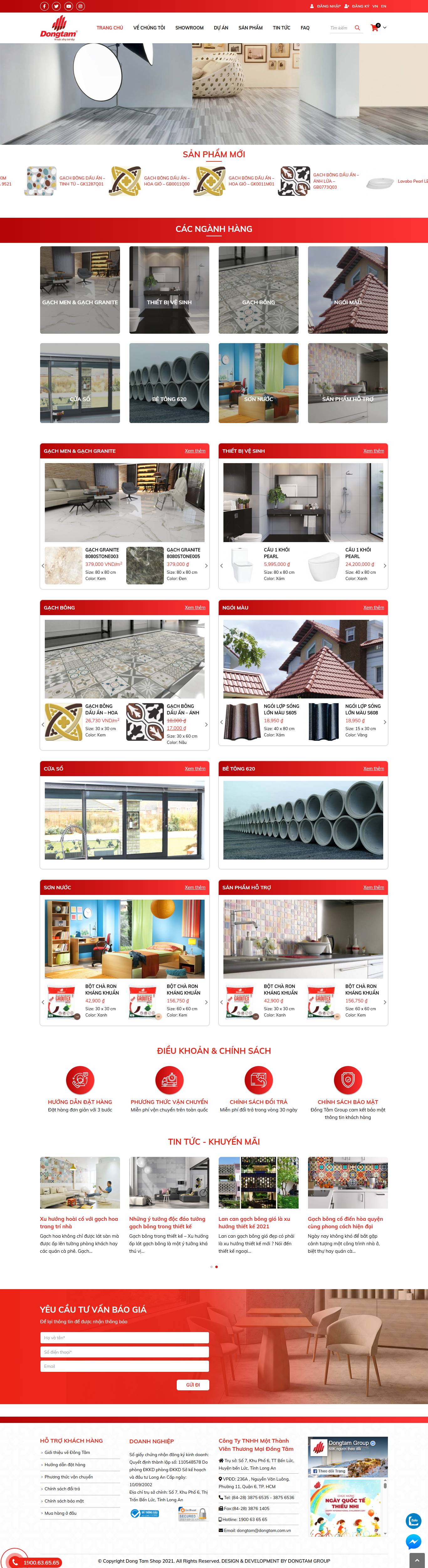 Website giới thiệu sản phẩm công ty Dong Tam
