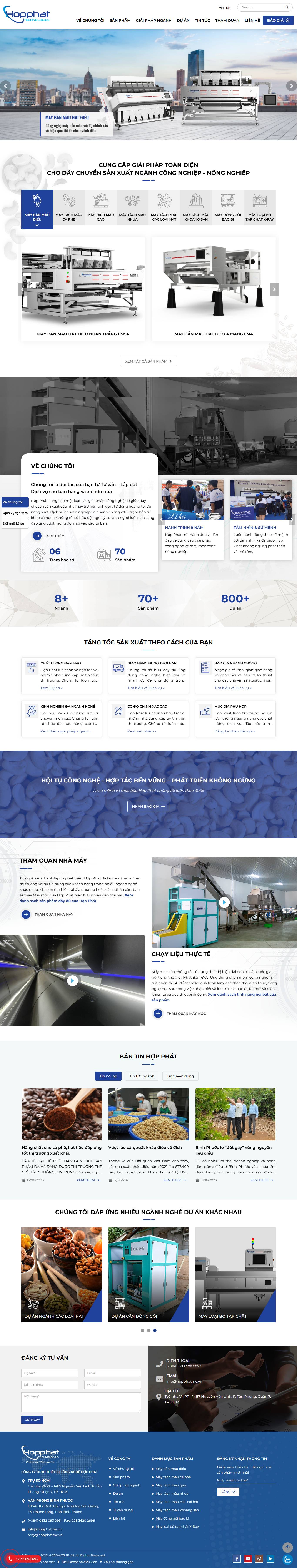 Website cung cấp thiết bị công nghiệp Hợp Phát