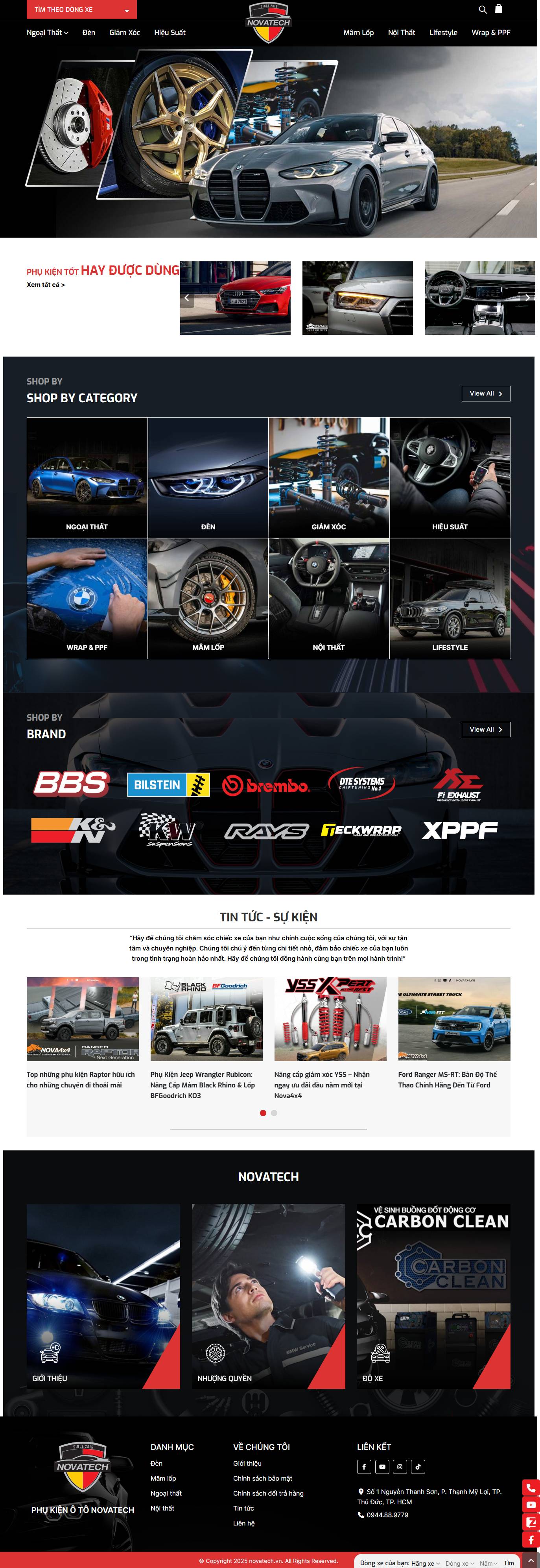 Website bán đồ chơi xe hơi cao cấp Novatech