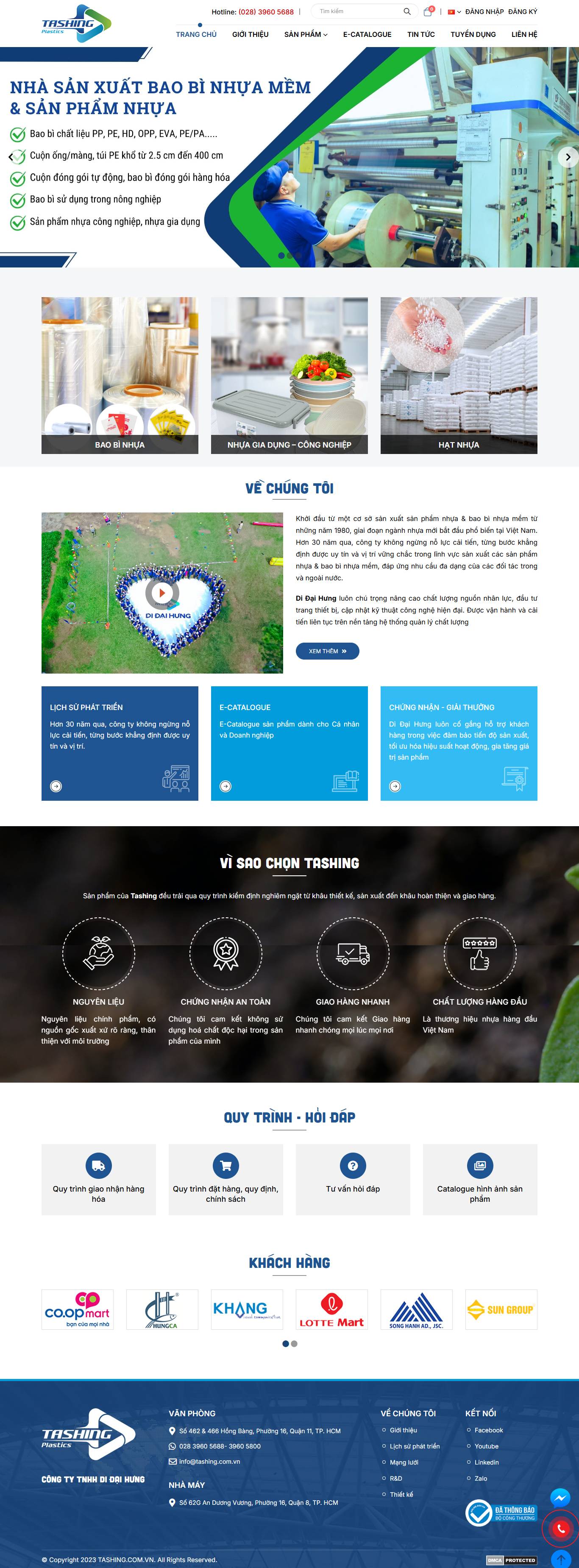Website sản xuất bao bì nhựa Tashing Plastic