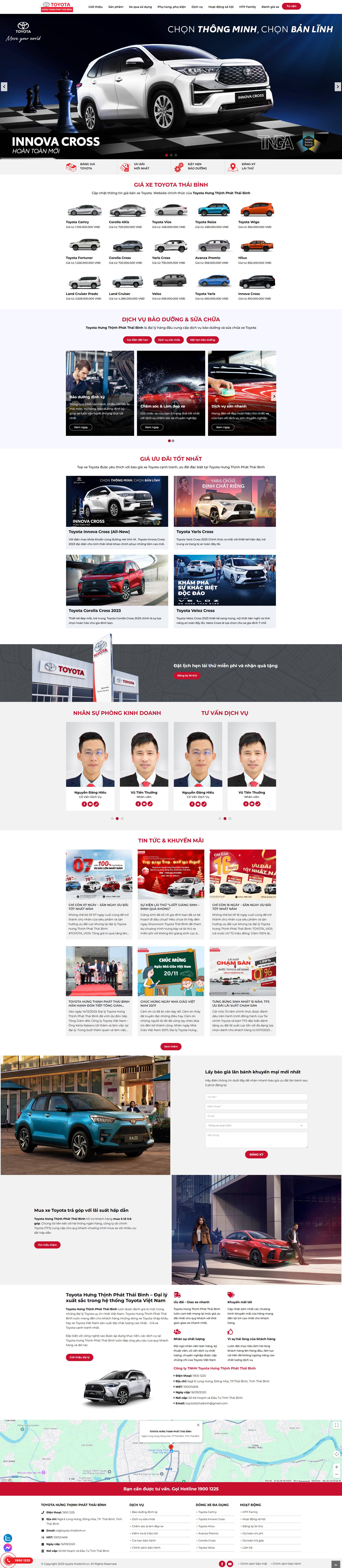 Website bán xe ô tô Toyota Thái Bình